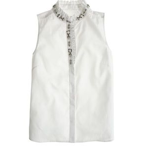 J. Crew Jewel Neck Blouse